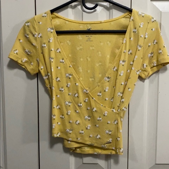 yellow wrap shirt